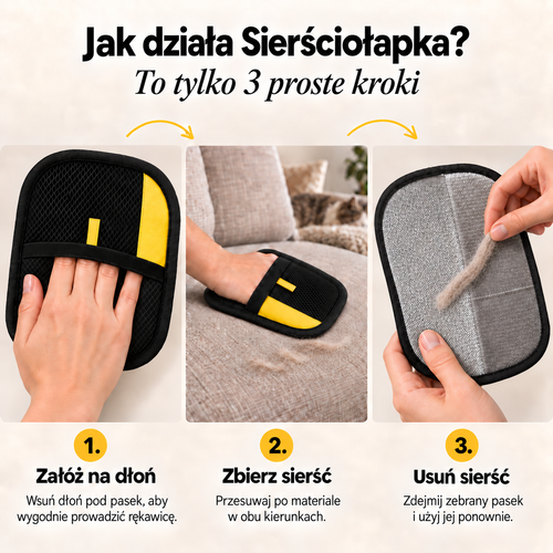 Sierściołapka – Rękawica do usuwania sierści
